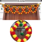 Multicolor Woolen Pom Pom Handmade Traditional Toran For Home Shop & Temple - Image 3