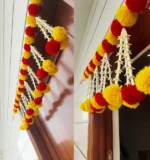 Multicolor Woolen Pom Pom Handmade Traditional Toran For Home Shop & Temple - Image 3