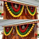 Multicolor Woolen Pom Pom Handmade Traditional Toran For Home Shop & Temple - Image 3