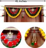 Multicolor Woolen Pom Pom Handmade Traditional Toran For Home Shop & Temple - Image 3