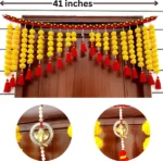 Multicolor Woolen Pom Pom Handmade Traditional Toran For Home Shop & Temple - Image 3