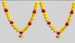 Yellow Woolen Plastic Beads Perfect For Decorating Homes And Temples (Pack Of 2) - Image 3