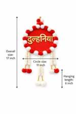 Golden Green Mdf Sheet Pom Pom Wall Hanging For Wedding - Image 2