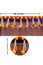 Multicolor Woolen Pom Pom Handmade Traditional Toran For Home Shop & Temple - Image 2