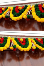 Multicolor Woolen Pom Pom Handmade Traditional Toran For Home Shop & Temple - Image 2