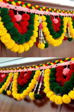 Multicolor Woolen Pom Pom Handmade Traditional Toran For Home Shop & Temple