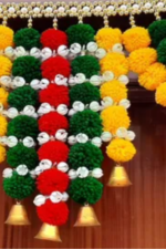 Multicolor Woolen Pom Pom Handmade Traditional Toran For Home Shop & Temple - Image 2