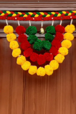 Multicolor Woolen Pom Pom Handmade Traditional Toran For Home Shop & Temple