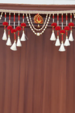 Red Woolen Pom Pom Handmade Traditional Toran For Home Shop & Temple