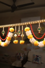 Yellow Woolen Pom Pom Handmade Traditional Toran For Home Shop & Temple