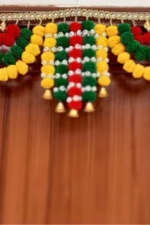 Multicolor Woolen Pom Pom Handmade Traditional Toran For Home Shop & Temple - Image 2