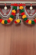 Multicolor Woolen Pom Pom Handmade Traditional Toran For Home Shop & Temple - Image 2