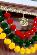Multicolor Woolen Pom Pom Handmade Traditional Toran For Home Shop & Temple