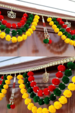 Multicolor Woolen Pom Pom Handmade Traditional Toran For Home Shop & Temple - Image 2