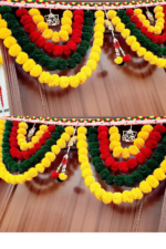 Multicolor Woolen Pom Pom Handmade Traditional Toran For Home Shop & Temple