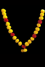 Yellow Woolen Plastic Beads Perfect For Decorating Homes And Temples (Pack Of 2) - Image 2
