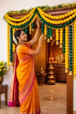 Multicolor Woolen Pom Pom Handmade Traditional Toran For Home Shop & Temple - Image 3