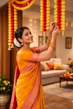 Multicolor Woolen Pom Pom Handmade Traditional Toran For Home Shop & Temple - Image 4