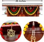 Multicolor Woolen Pom Pom Handmade Traditional Toran For Home Shop & Temple - Image 3