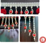 Red Woolen Pom Pom Handmade Traditional Toran For Home Shop & Temple - Image 3