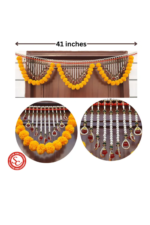 Yellow Woolen Pom Pom Handmade Traditional Toran For Home Shop & Temple - Image 2