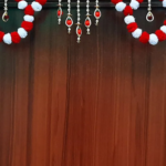 Red Woolen Pom Pom Handmade Traditional Toran For Home Shop & Temple