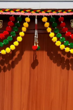 Multicolor Woolen Pom Pom Handmade Traditional Toran For Home Shop & Temple - Image 2