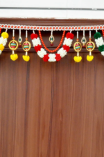 Multicolor Woolen Pom Pom Handmade Traditional Toran For Home Shop & Temple