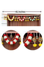 Multicolor Woolen Pom Pom Handmade Traditional Toran For Home Shop & Temple - Image 2